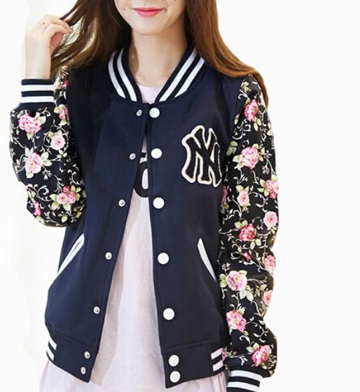 Floral Baseball Jacket on Storenvy