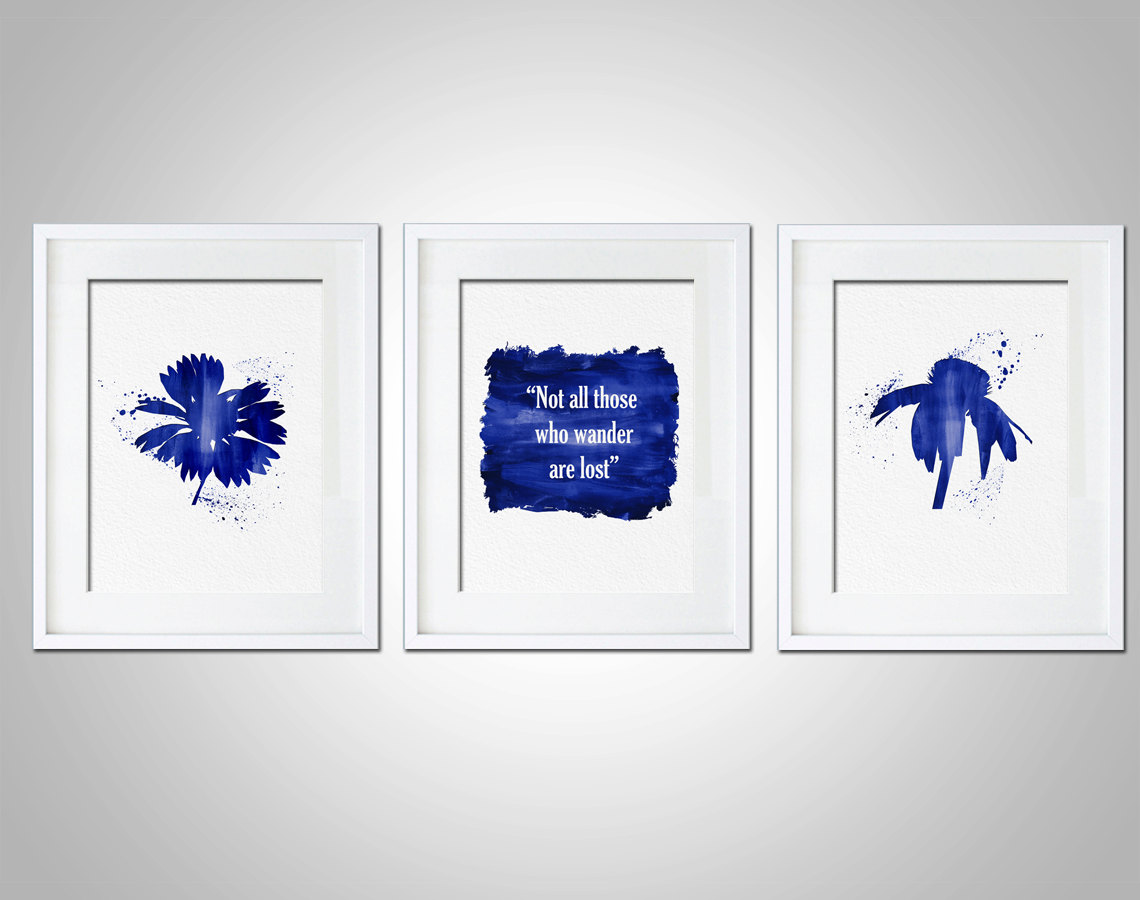 watercolor art print jrr tolkien quote box set of 3 modern 8x10 wall
