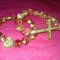 Gold Cross Stack Bracelets (Little Diva Collection)