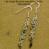 Silver Steampunk Earrings and Preciosa Crystal