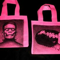 Frankenstein and His Bride, PAIR of Matching Mini Totes