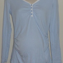 Light Blue/White Stripe Long Sleeve Shirt-Gap Maternity Size Medium