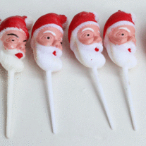 Cupcake Picks - Santa Heads