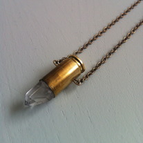 Crystal Quartz Bullet Necklace