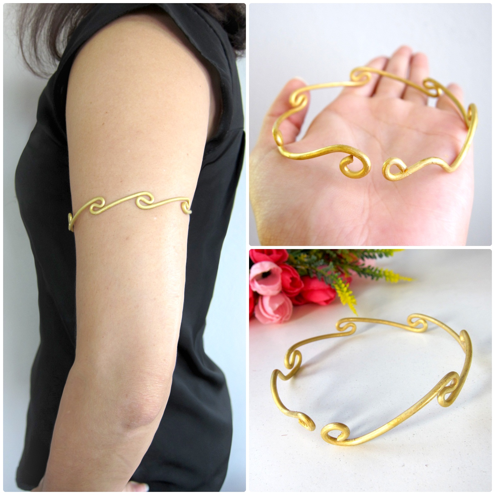 Golden Brass Ivy Upper Arm Bracelet / Armlet Pahurad Bangle for the arm
