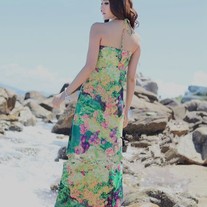 Vestido Largo Flores / Flower Long Dress 2WH180