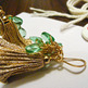 Golden Fluted Masquerade Earrings - Thumbnail 3