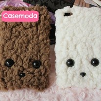 New Cute Plush Wool Puppy Dog Face iPhone Case Cover