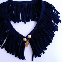 Fringed Navy Blue Military Collar by Sardinella Sardine