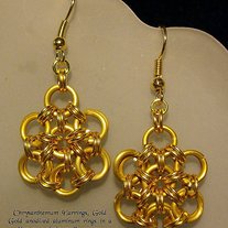 Gold Chrysanthimum Earrings