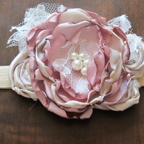 Soft Rose and Gold Glamour headband 