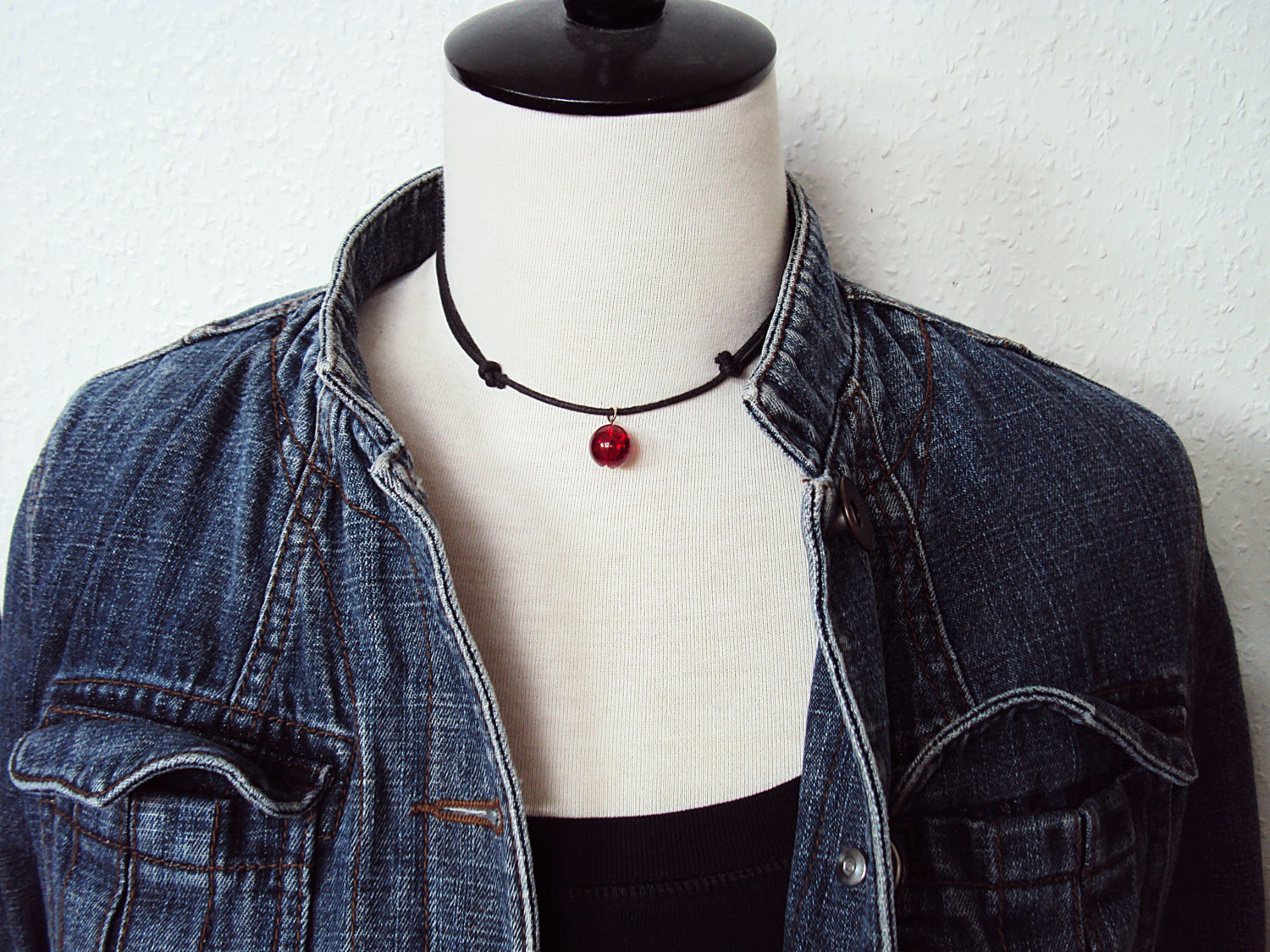 Red Bead Necklace Indie Choker 90s Choker Necklace 90s Grunge