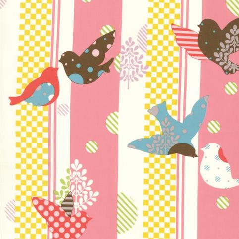 1/2 Yard-Moda's It's a Hoot! in Pink Birds/3237112