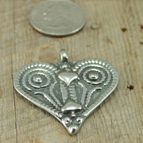 African Heart Pewter Charm