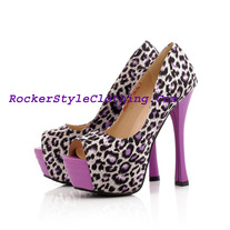 RAWR! WILDCAT FIREBALL PURPLE CHEETAH HEELS