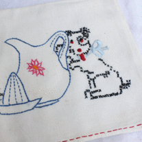 6 Embroidered Dish Towels, Black Scottish Terrier