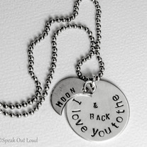 "I Love You to the Moon and Back" Sterling Silver necklace