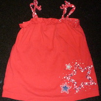 Red Spaghetti Strap Shirt with Stars-Jumping Beans Size 4T
