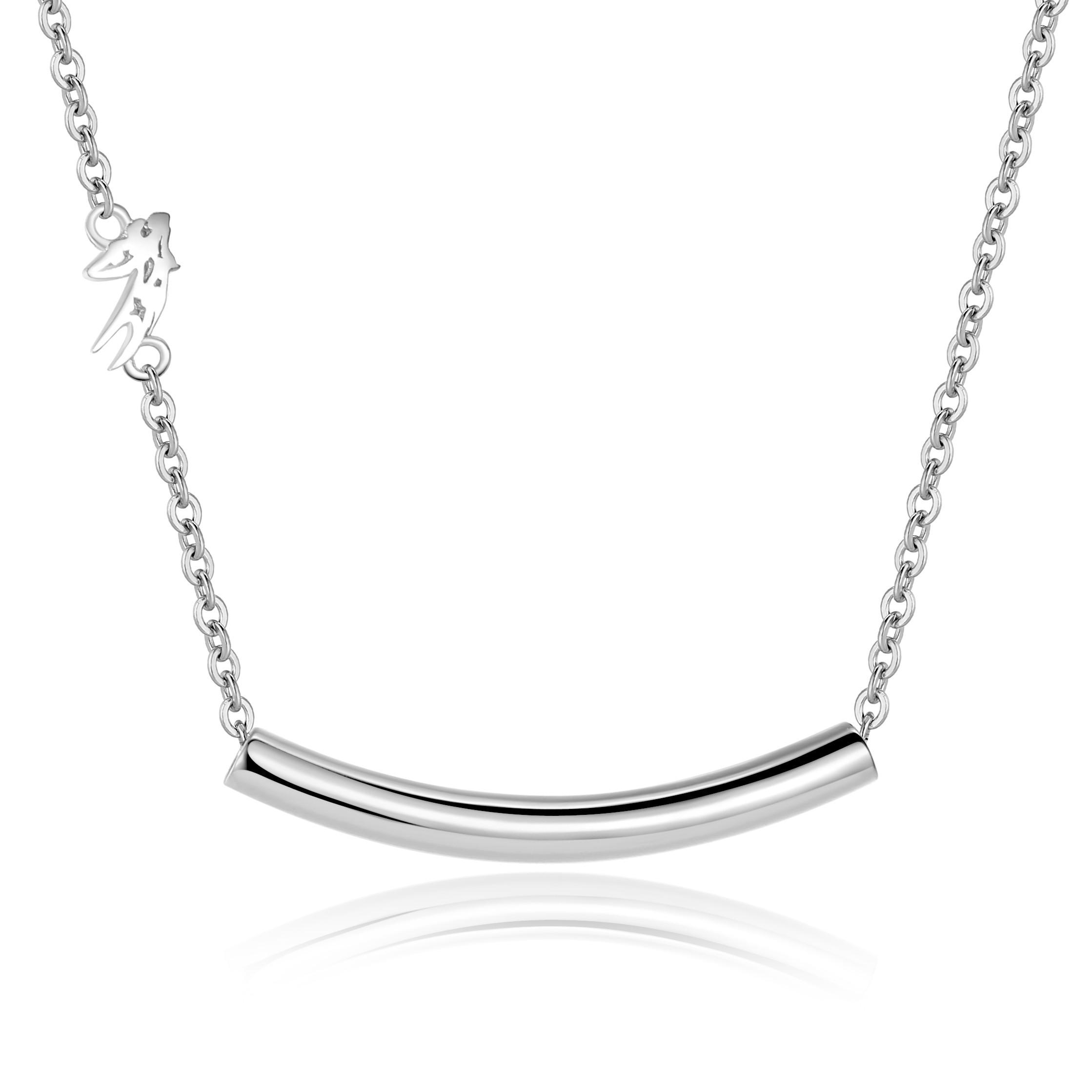 Plain silver necklace womens Clearance
