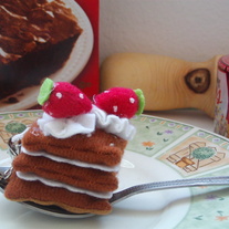 Kawaii Triple Chocolate Cake Slice Cellphone Plush