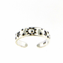Sterling Silver Sun Moon & Stars Toe Ring
