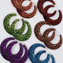 Cheetah Print Hoop Earrings