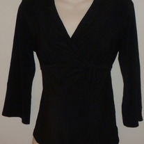 Black Long Sleeve Top with Tie in Front-Motherhood Maternity Size Medium