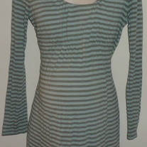 Green Stripe Long Sleeve Top-Mimi Maternity Size Large