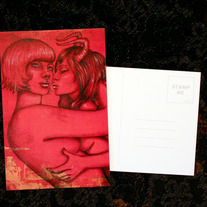 Succulent Succubus - 4x6" Postcard - sexy lowbrow art Lust