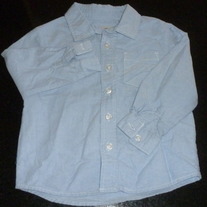 Light Blue Dress Shirt with Buttons/Collar-Cherokee Size 24 Months