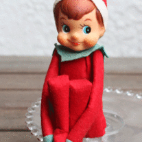 Vintage Knee hugger Pixie Elf on a Shelf