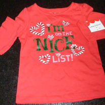 I'm on the Nice List Shirt-NEW-Jumping Beans Size 3T