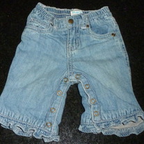 Denim Jeans with Ruffle at Bottom-The Children's Place Size 0-3 Months