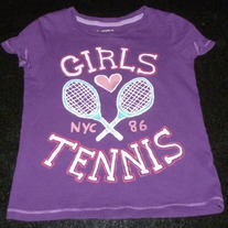 Purple Girls Tennis Short Sleeve Shirt-Gap Kids Size XS 4/5
