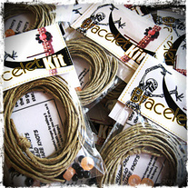 Hemp Bracelet Kit Skull with Orange Glow in the Dark Beads - Party Favor Pack [10]