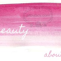 "ashes to beauty" Pink Ombre Watercolor Premade Blog Banner with Navigation Links