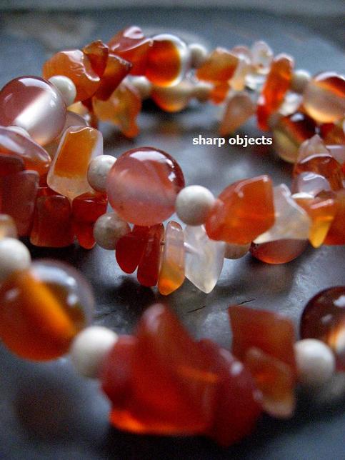 Orange Spice - simple carnelian stone beaded necklace