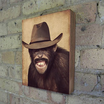  Lenny The Wild West Monkey - Wood Block Art Print