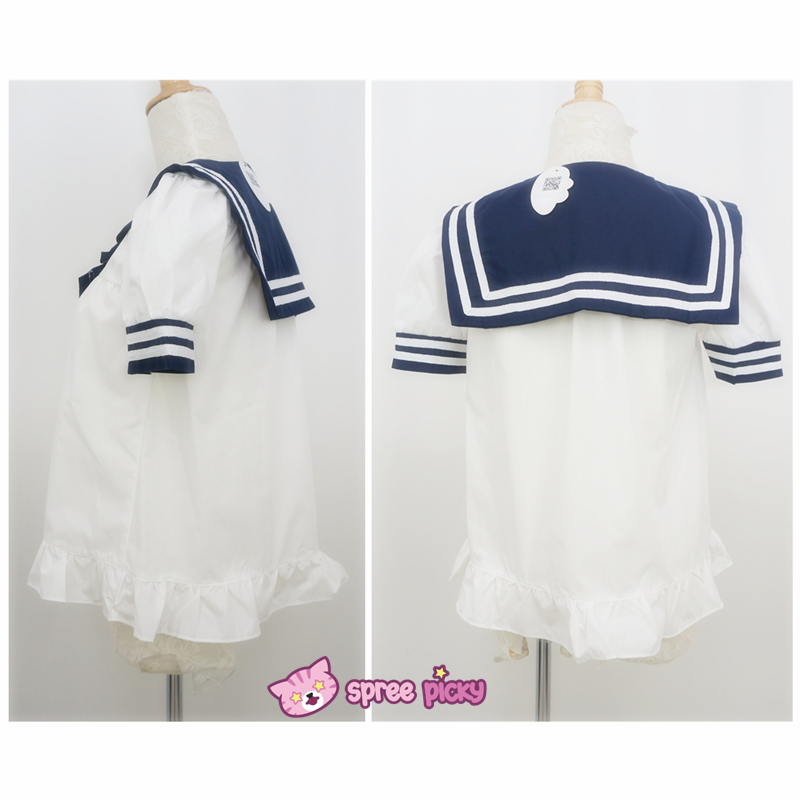 Kawaii Chibi Sailor Collar Bow Uniform Blouse Top Free Ship SP141170