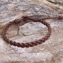 Braided Brown Leather Bracelet