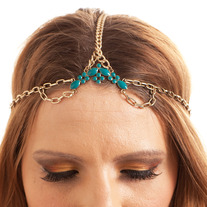 Gold and Turquise Chain Headpiece Headband