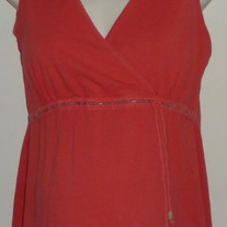 Pink Sleeveless Top with Brown Beads-Motherhood Maternity Size Large  CL413