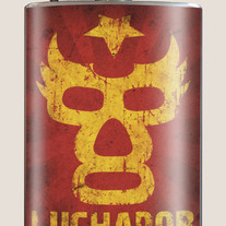 Red Luchador Flask