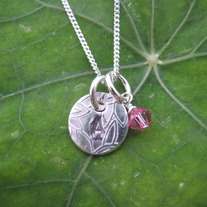 1 Initial Necklace (sm) with birthstone