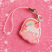 Rainbow Ice-cream cell charm/keychain
