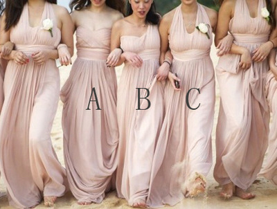 Modest Floor Length Bridesmaid Dresses with Sleeves