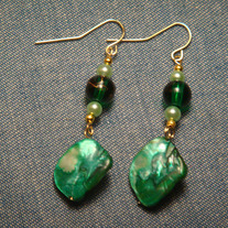 Green Mother of Pearl Earrings