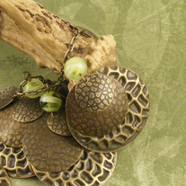 Toto's Africa Brass and Lampwork Glass Necklace