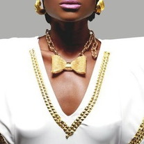 "Girly Girl" Big Bow & Chain Necklace