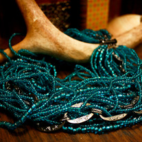 Mermaid's Treasure Teal Seed Bead Necklace